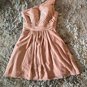 Elegant One-Shoulder Pink Dress
